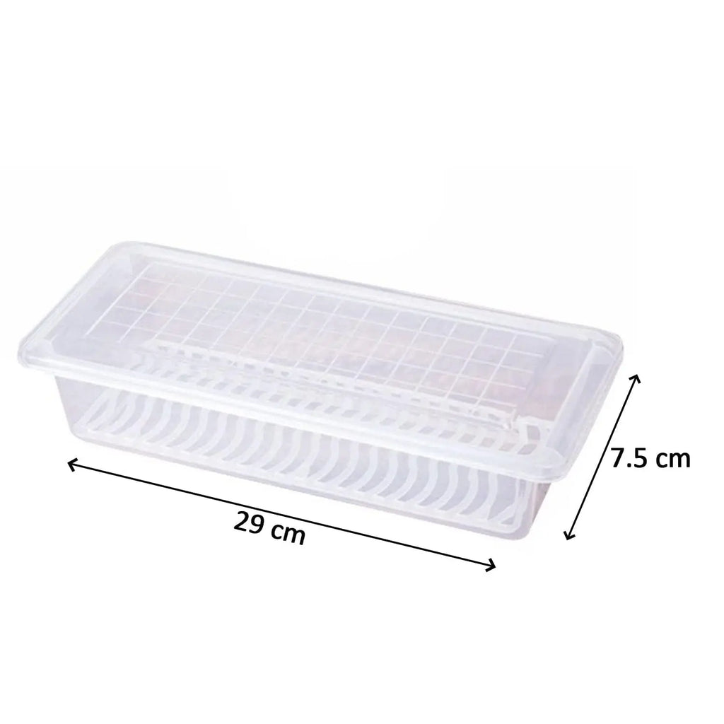 Single Tier Transparent Modular Eco-Friendly Multifunctional Kitchen Storage Set Square Plastic Dabba Jars Lid Spoon Airtight